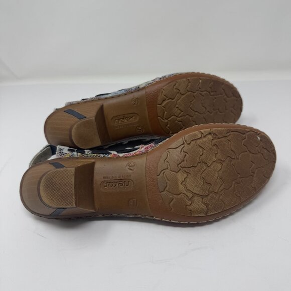 Reiker Sina Multicolour Woven Leather Sling Back Heels EU 37 - Picture 7 of 8